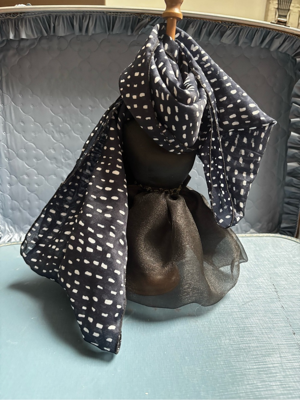 VTG infinity Polka Dot Print Lightweight Scarf